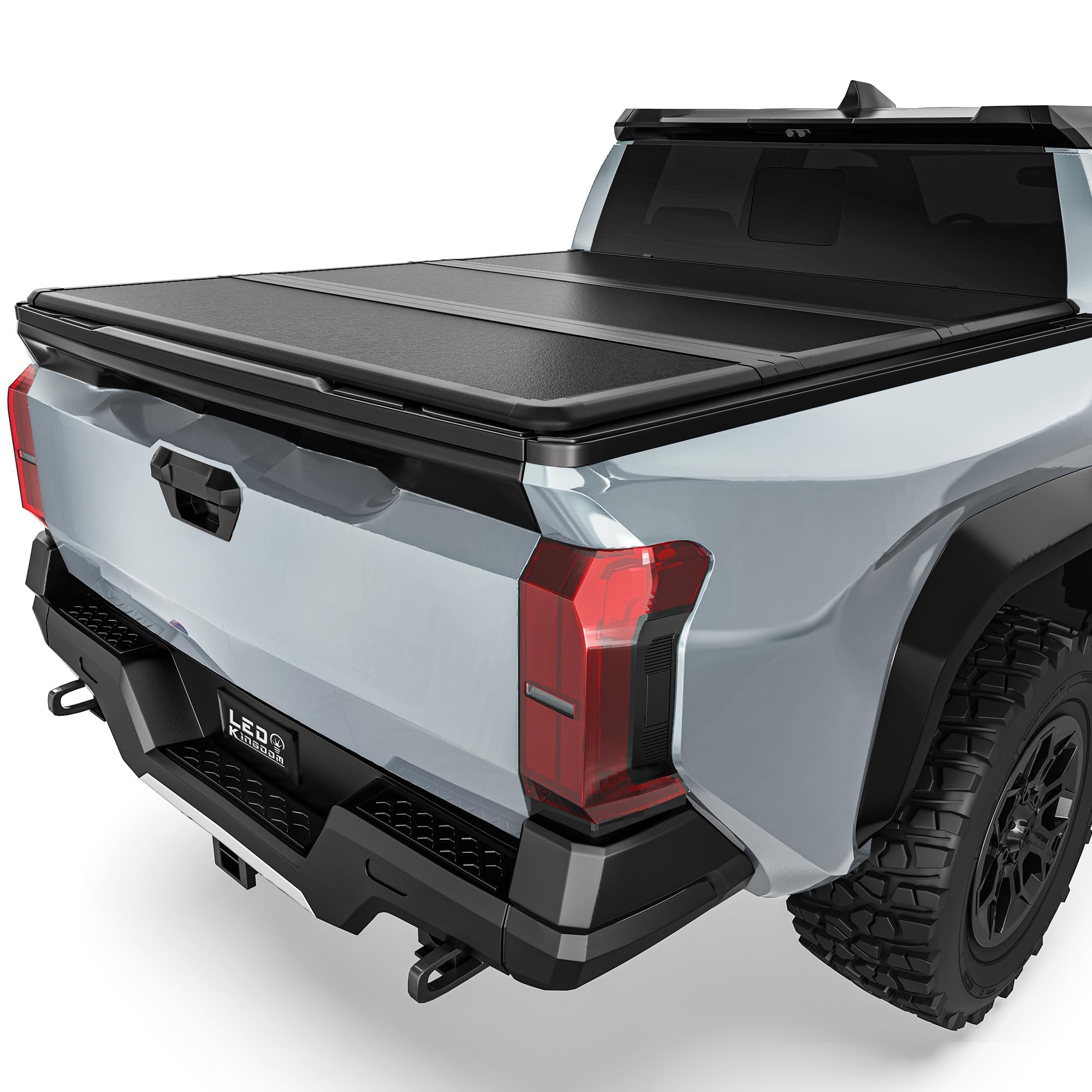 Photo 1 of ** MANUAL AND HARDWARE INCLUDED** LEDKINGDOMUS Hard Tri-fold FRP Tonneau Cover Fits for Toyota Tacoma 2024 2025, 5ft Bed with Track Rail System(Excl. Trail)