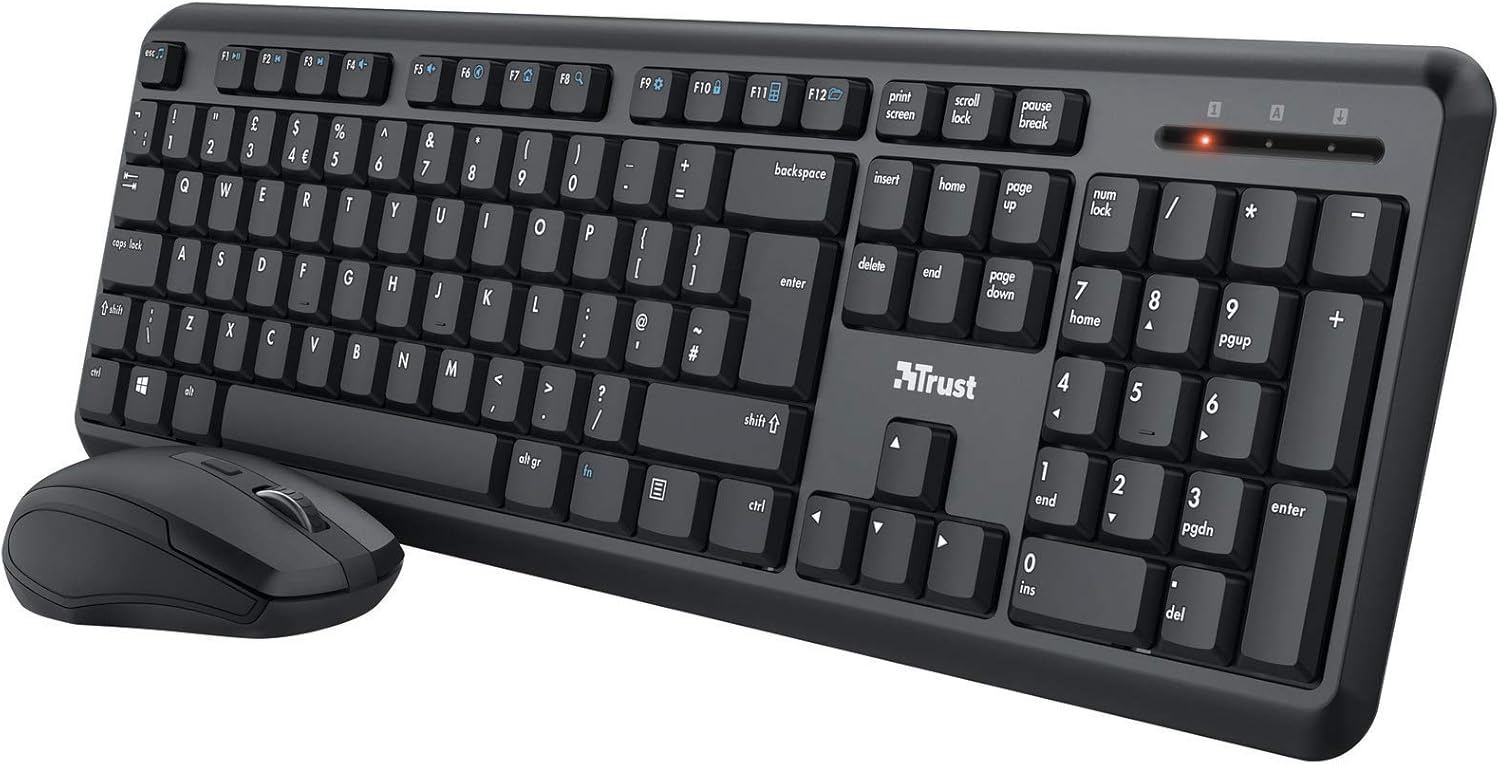 Trust Ymo Wireless Keyboard and Mouse Set Qwerty UK Layout, Silent