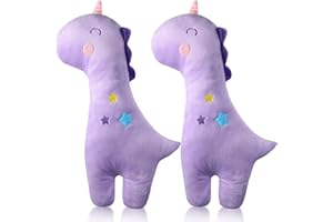 Lenwen 2 Pcs Seat Belt Pillow for Kids Cover for Boys Girls Seatbelt Cushion Pillow for Toddler Car Strap Covers for Travel Sleep Neck Head Support Pad(Unicorn,Purple)