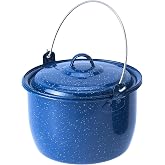 GSI Outdoors Convex Kettle for Soup, Stew, or Water Pot - Camping, Enamelware, 4.25 qt
