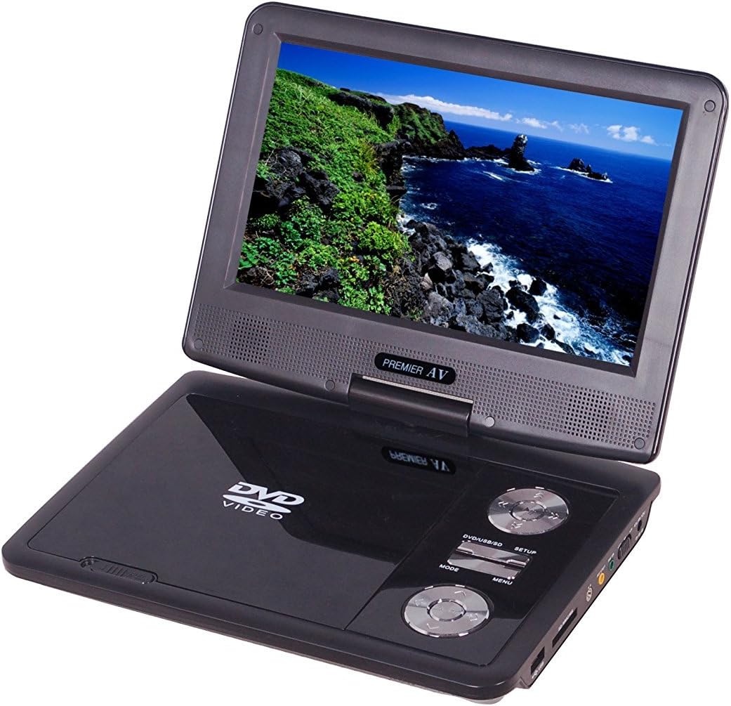 Premier AV SB-D807 High-Resolution 7-Inch Multi-Region Swivel Portable DVD Player inc. Free Carry Bag/Case for In-Car Headrest Mount