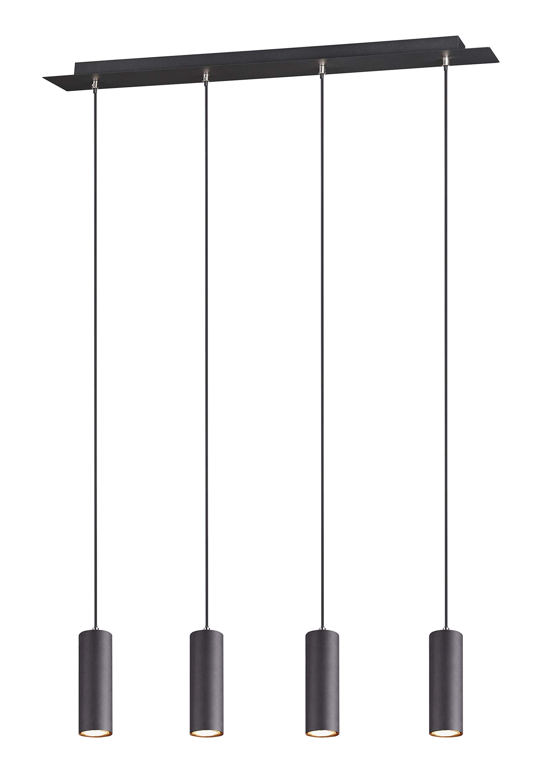 Trio Leuchten Marley 312400432 Pendant Light Metal Matte Black 4-Bulb Pendant 1 x GU10