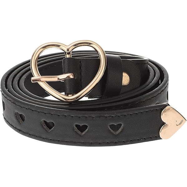 CT COTIM COYIN Women's Hollow Heart Buckle Faux Leather Waist Belt