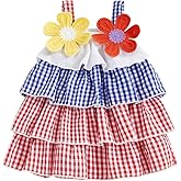 Toddler Baby Girl Dress Sleeveless Tiered Ruffle Floral Dress Plaid Sundress Kids Cute Summer Clothes