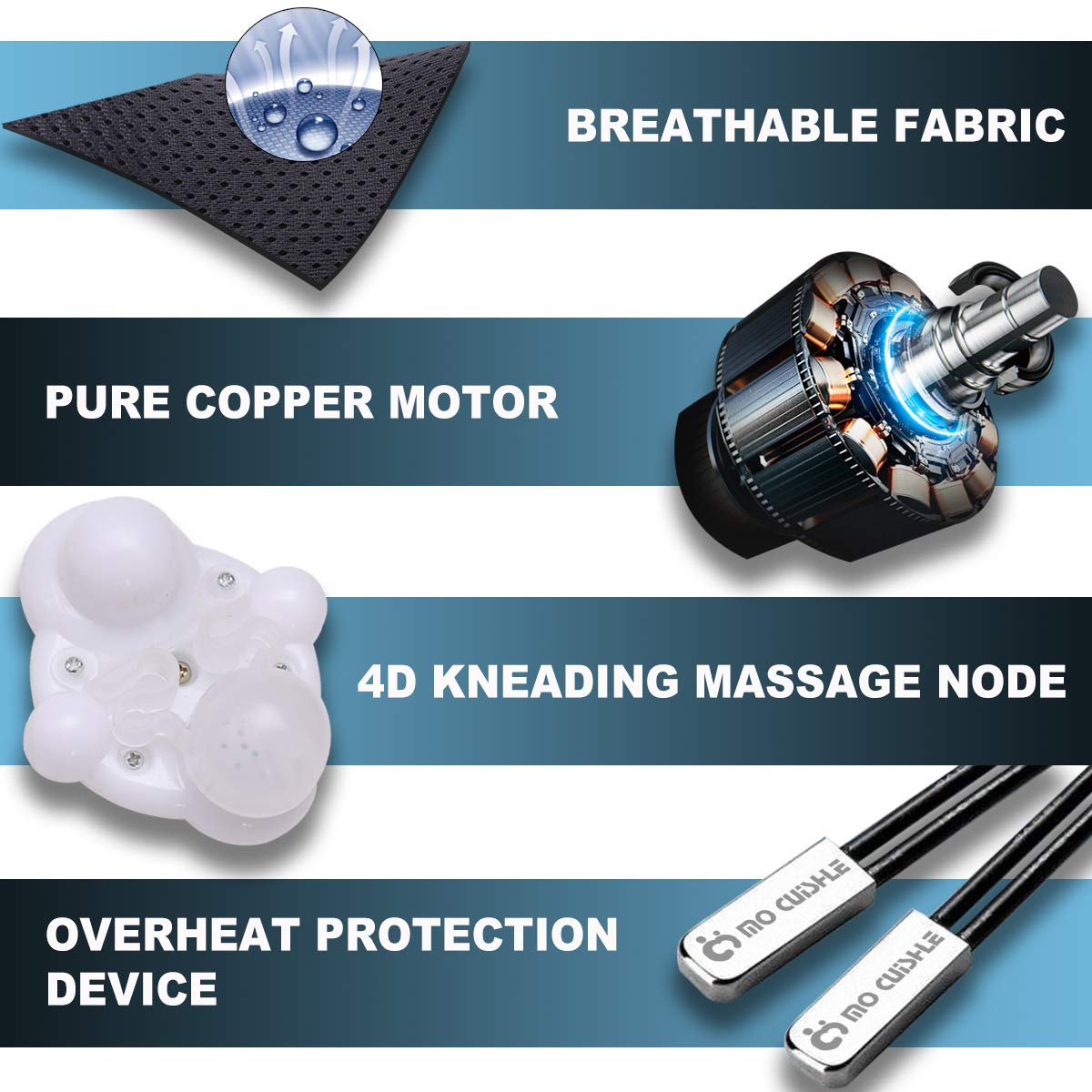 Mo Cuishle Shiatsu Back Shoulder and Neck Massager with Heat, Electric Deep Tissue 4D Kneading Massage, Best Gifts for Women Men Mom Dad, Fathers Day, Mothers Day, Christmas Gifts