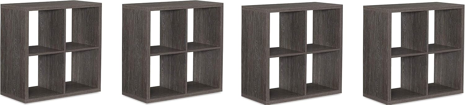 Linon Home Decor Linon Dawes 4 Cabinet Grey Cubby Storage (Pack of 4)