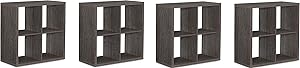 Linon Home Decor Linon Dawes 4 Cabinet Grey Cubby Storage (Pack of 4)
