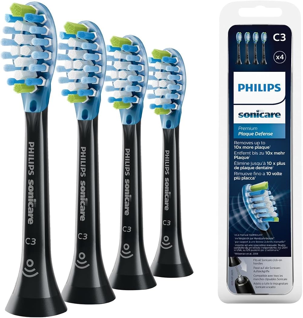 Philips Sonicare C3 Premium Plaque Defence Heads HX9044/33 - 4 Pack Black