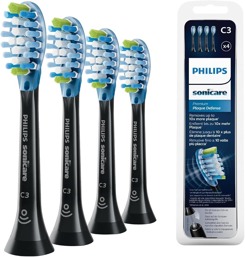 Philips Sonicare C3 Premium Plaque Defence Heads HX9044/33 - 4 Pack Black