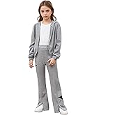 Floerns Girls 3 Pieces Fall Outfits Cute New Year Christmas Gift Long Sleeve Hoodie Tank Split Flare Pants Set
