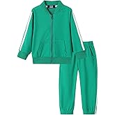 LittleSpring Little Boys Tracksuit Zip Up Athletic Hoodie and Jogger Pants 2-Piece Set