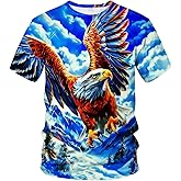 LAOLIUSN Novelty Men's American Bald Eagle T-Shirt Funny Eagle Graphic Tee Shirt