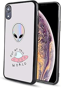 pzicase iPhone XR 6.1 inch Case, Alien UFO Design TPU Soft Silicone Protective Durable Shockproof Case for iPhone XR