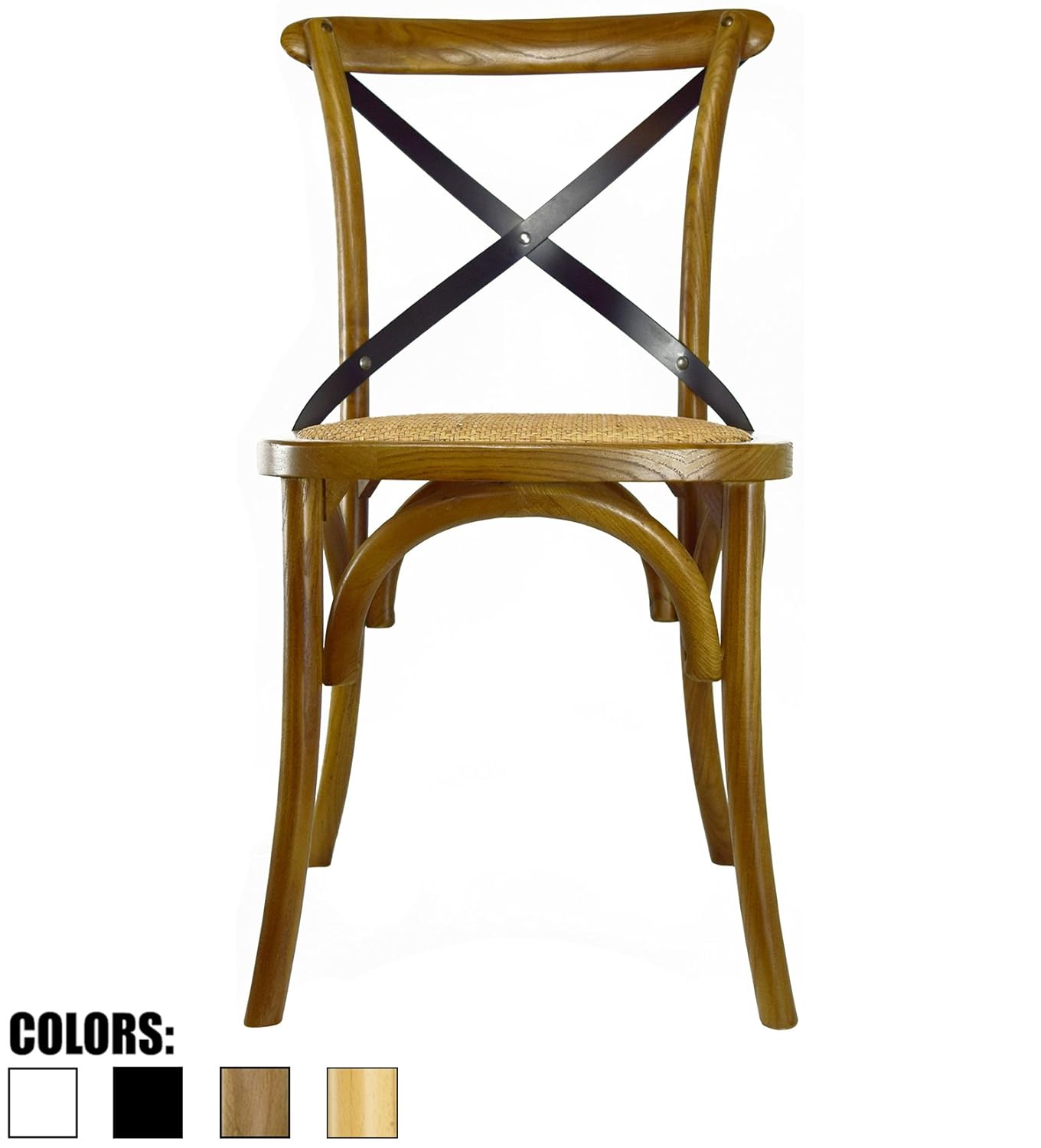 2xhome Walnut Mid Century Modern Farmhouse Antique Cross Back Chair With X Back Assembled Solid Real Wooden Frame Antique Style Dining Chair Side Armless For Accent Chairs Woven Kitchen Task Work Desk