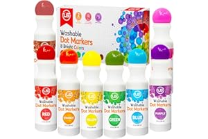 ULTIMATE STATIONERY Dot Markers, Bingo Daubers, Washable 8 Colors Dot Markers for Toddlers and Kids Dot Art. Toddler arts and crafts