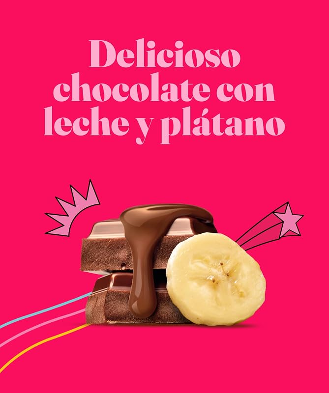 Big Barritas Sin Azúcares Añadidos Chocolate y Banana, 24x50 g