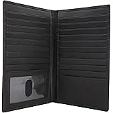 ag wallets Genuine Leather Mens Long ID 19 Credit Card Security Wallet Black (RFID_Black)