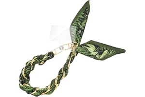 ZOOEASS Phone Wrist Lanyard Gold Metal Scarf Phone Charm Strap with Tether Tab Women Phone Chain Accessories for Handbags