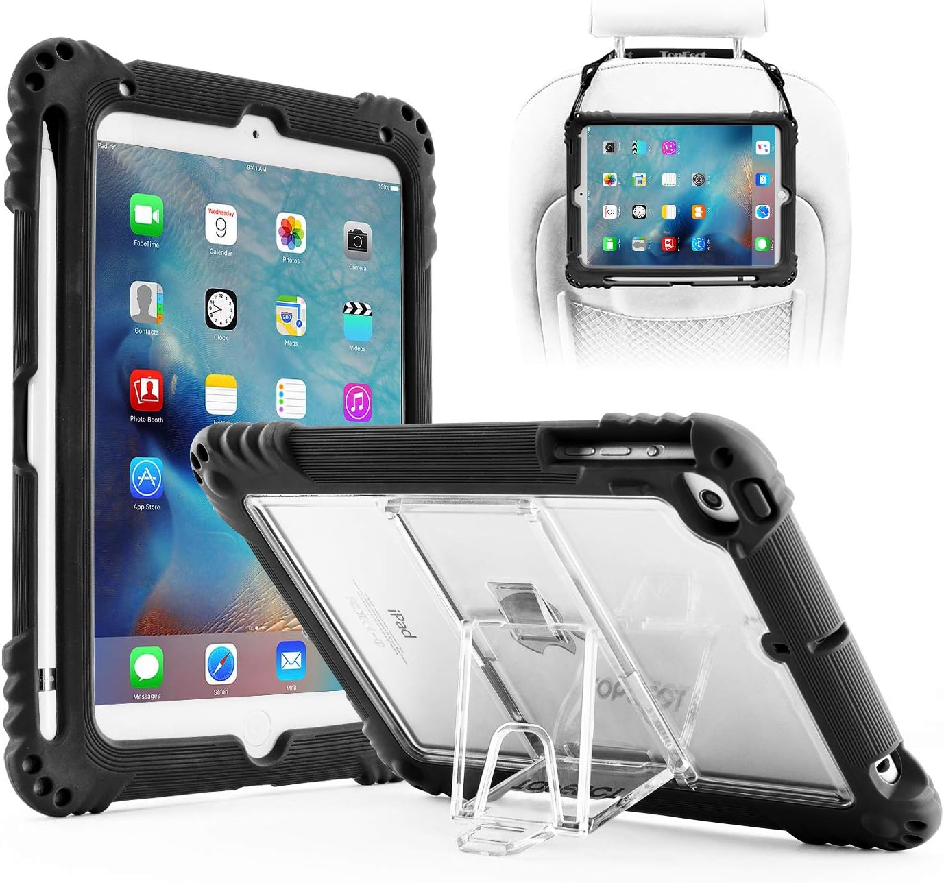 TopEsct Coque Ipad Mini Pouce, (Ipad Mini 1 2 3 4 5), Housse de Protection Antichocs avec Porte