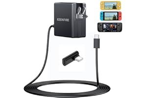 KEENFIRE 45W Charger for Steam Deck,Nintendo Switch,Switch Lite OLED Super Fast Charging 6.5FT Cable Foldable Plug for TV Mode Dock Supply Power USB Type C