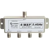 STEREN 4-Way 2.4GHz 90dB 1 Port Power Pass DC Passing On One Port F-Pin Coaxial Splitter [201-234]