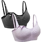 Suekaphin 2PACK Nursing Maternity Bra for Pregnancy Women Breastfeeding Comfortable Sleeping with Extenders