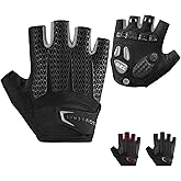 ROCKBROS Cycling Gloves for Men Women with Anti-Slip Shock-Absorbing Pad Fingerless Bike Gloves Light Weight Breathable Biking Gloves