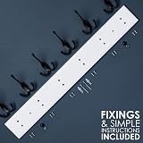 LARHN White Coat Hooks Wall Mounted Coat Rack 6 Triple Hooks 59 cm view 5