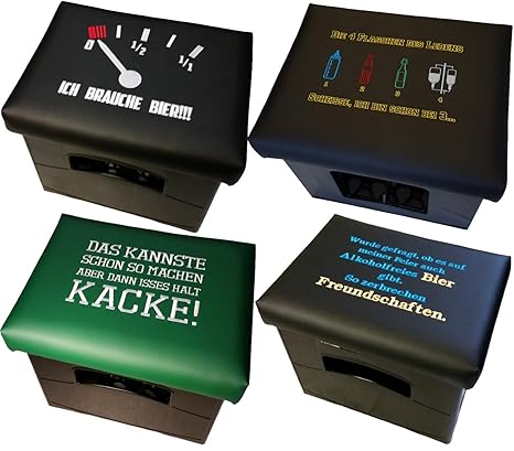 Design BierEx Bierkasten Sitz Bierkastensitz für Bierkiste Hocker schwarz Aufsatz Bierkiste für Stehtisch (Alkoholfreies Bier