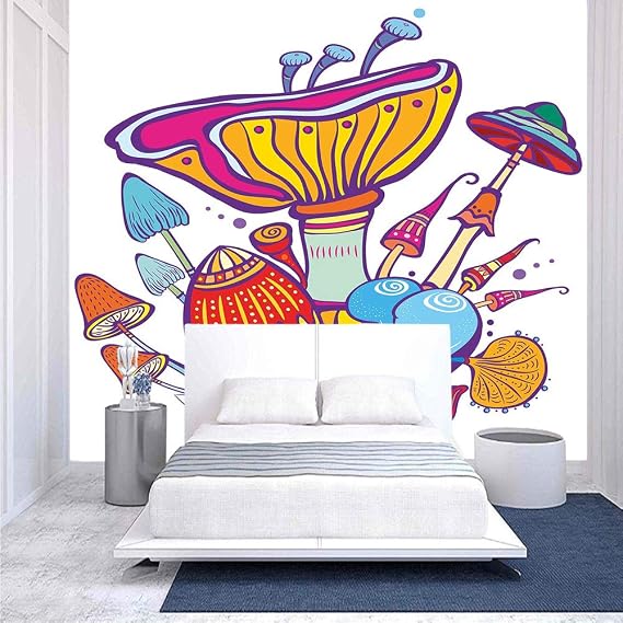 Amazon.com: 116x83 inches Wall Mural,Different Kinds of Mushrooms with
