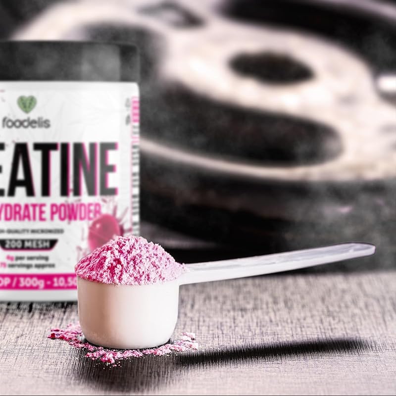 Creatina Monoidrato Micronizzata in Polvere 500 g, 125 Dosi | 100% Creatina Monoidrato | Gusto Lollipop | Alta Solubilità, Misurino Incluso