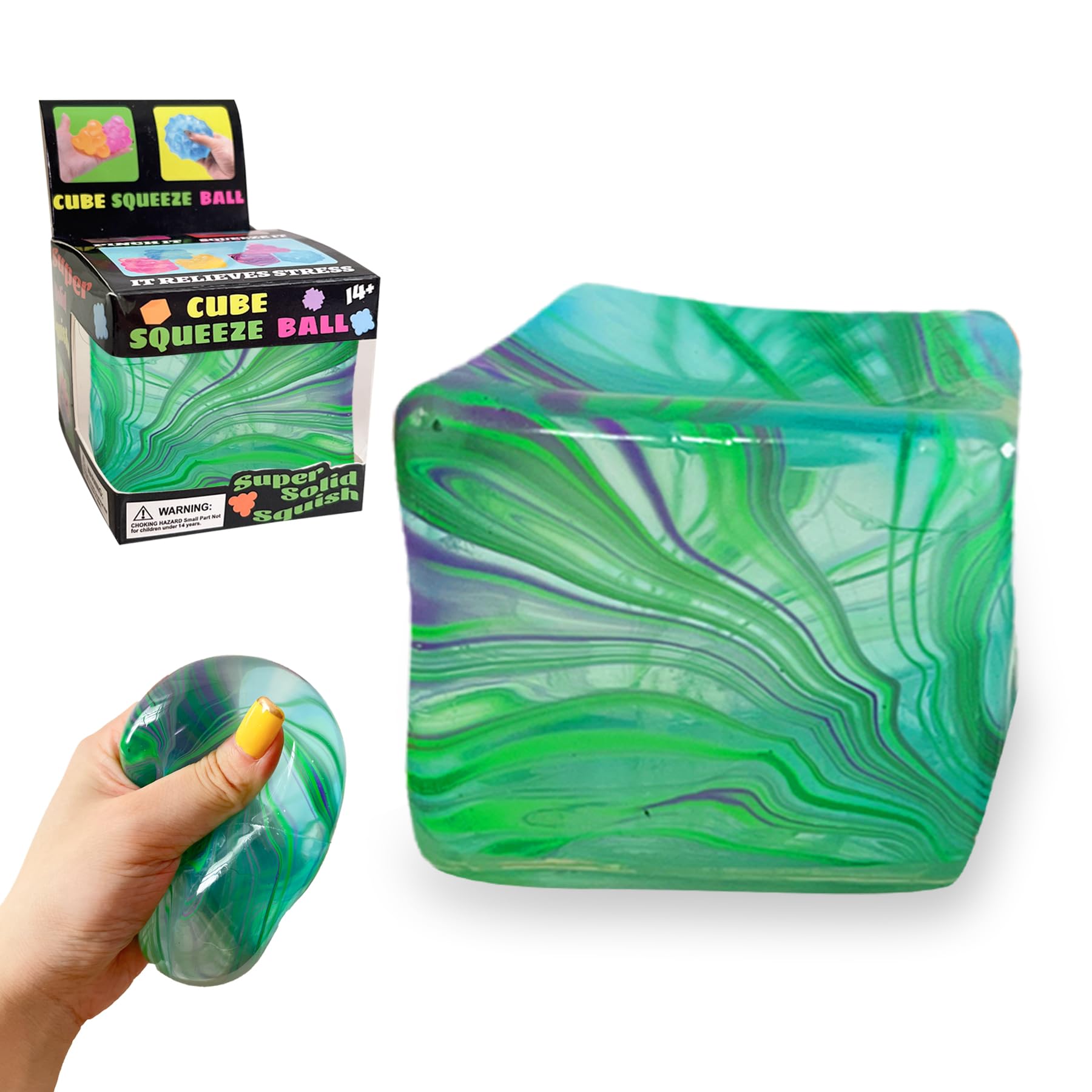 Fidget Toys Squishy Stress Cube, Stress Balls,Stocking Stuffers,Ice Squishy Cube Sugar (grenn)