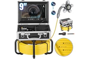 VEVOR Sewer Camera with 512Hz Locator, 98 ft/30 m, Self-Leveling Drain Inspection Camera with 9" 1080P HD Screen, 36X Zoom, S