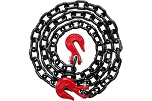 Falcon Cargo 1/2" X 10' Grade 80 Transport Binder Chain - 12,000 LBS WLL - Clevis Grab Hook, Tie-Down, Towing