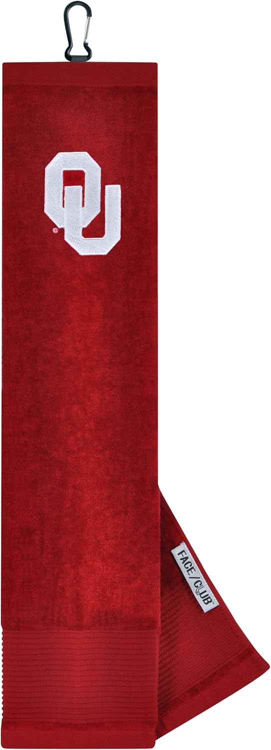 Oklahoma Sooners Face/Club Embroidered Towel : Sports Fan Golf Towels : Sports & Outdoors