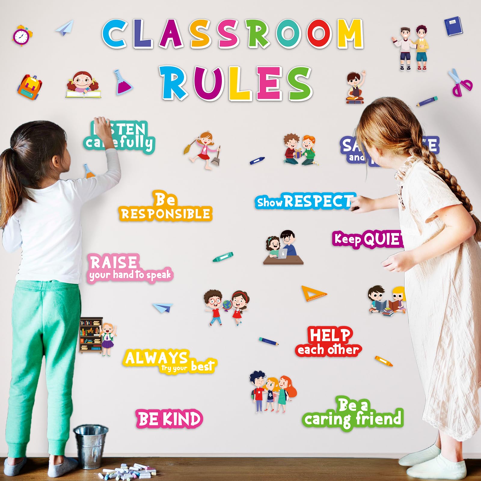 Mua 71Pcs Classroom Rules Bulletin Board Set for Classroom Decorations ...