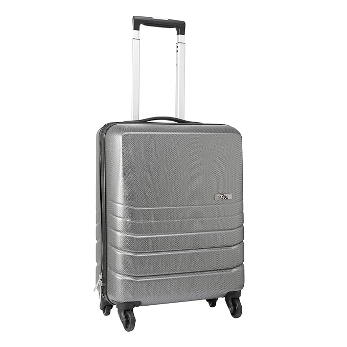 Cabin Max Toronto Handgepäck Trolley 55x40x20 - Hartschalenkoffer mit 4 Rollenrädern - Leicht und Langlebig (Silber)
