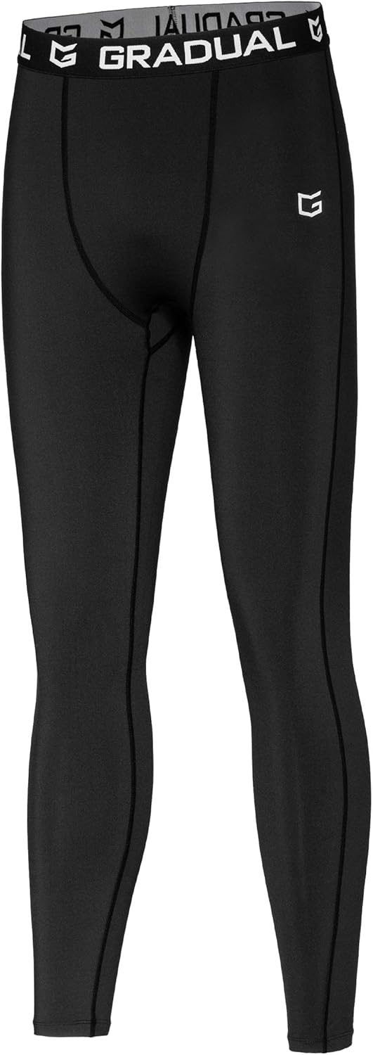 G Gradual Boys' Compression Leggings Youth Base Layer Pants Soccer Basketball Sports Tights for Boys: Clothing