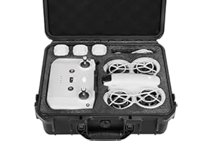 YETEETH Case for Dji Neo Drone Combo, Waterproof Small Hard Cases for DJI Neo Accessories, Carrying Case for DJI Fly More Combo/RC-N3/RC-N2/Remote Controller/Charging Hub, Supports 9 batteries(Only Case)