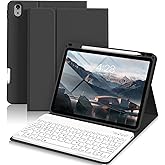 ZKTUYU for iPad Air 11 inch (M3 M2 2025 2024) & Air 5th/4th Generation Case with Keyboard 10.9 inch 2022/2020, Stand Folio Slim Cover with Pencil Holder, Detachable Bluetooth Keyboard (Black)