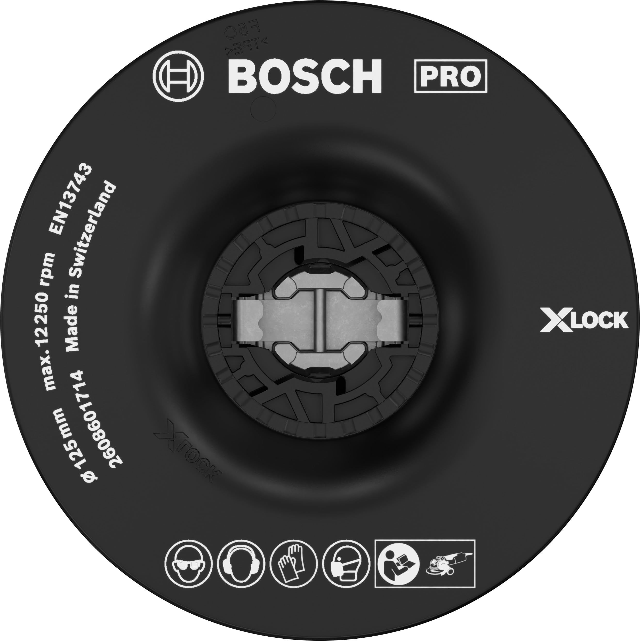 Bosch 1x PRO Backing Pad for Small Angle Grinders, X-Lock, Soft (Ø 125 mm, Professional Accessory Small Angle Grinder)