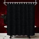Tonmue Halloween Shower Curtain, 72x72 in, Skull Gothic | Goth Bat Theme, Damask Pattern Design, Spooky Bathroom Decor, Waterproof Polyester Fabric, with Hooks