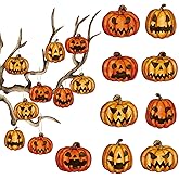 18Pcs Halloween Decorations Ornaments Wooden Halloween Hanging Ornaments Retro Pumpkin Hanging Pendants Ornament Horror Party Decor Supplies for Small Tree Holiday Indoors Home House