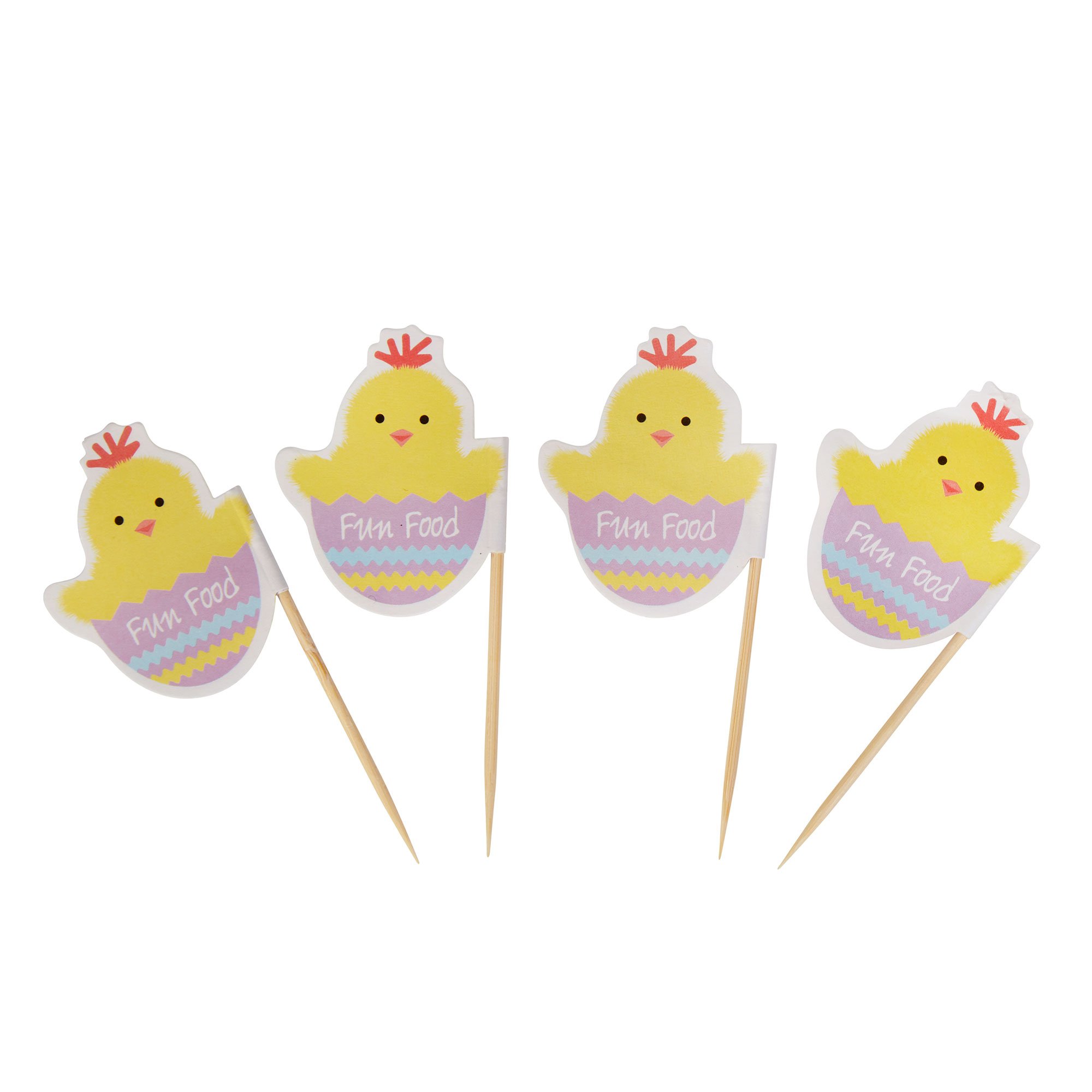 Neviti Easter Chick Cupcake Picks - Pack of 20
