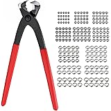 Proster Single Ear Stepless Hose Clamp Crimper with 200pcs 5.8-21mm 304 Stainless Steel Cinch Clamps, Universal Hose Crimping