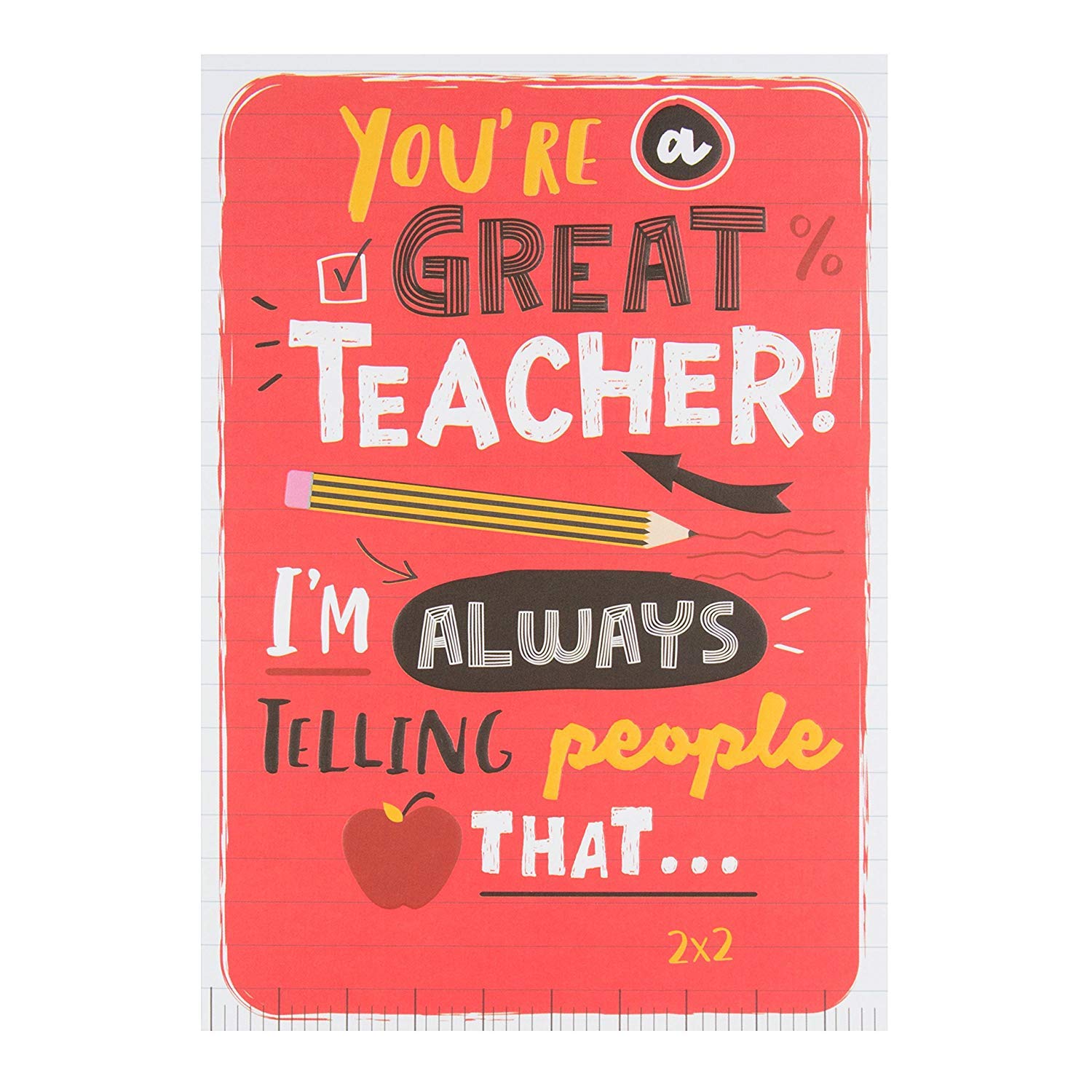Thank You Teacher Card from Hallmark - Embossed Text Design