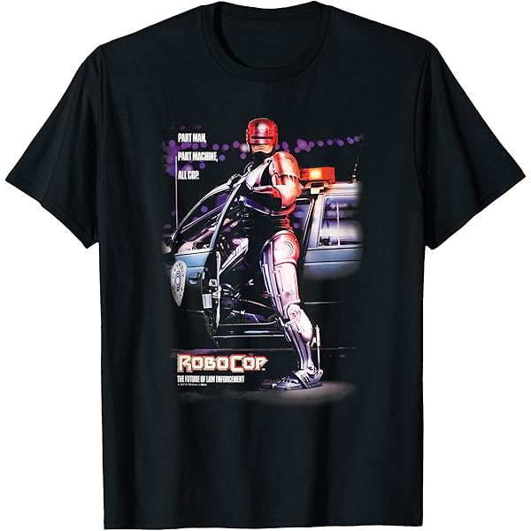 Trevco Robocop Murphy Split T Shirt, Black Unisex-Adult