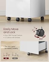 VASAGLE 2-Drawer Filing Cabinet Mobile File Cabinet White OFC040W46 view 6