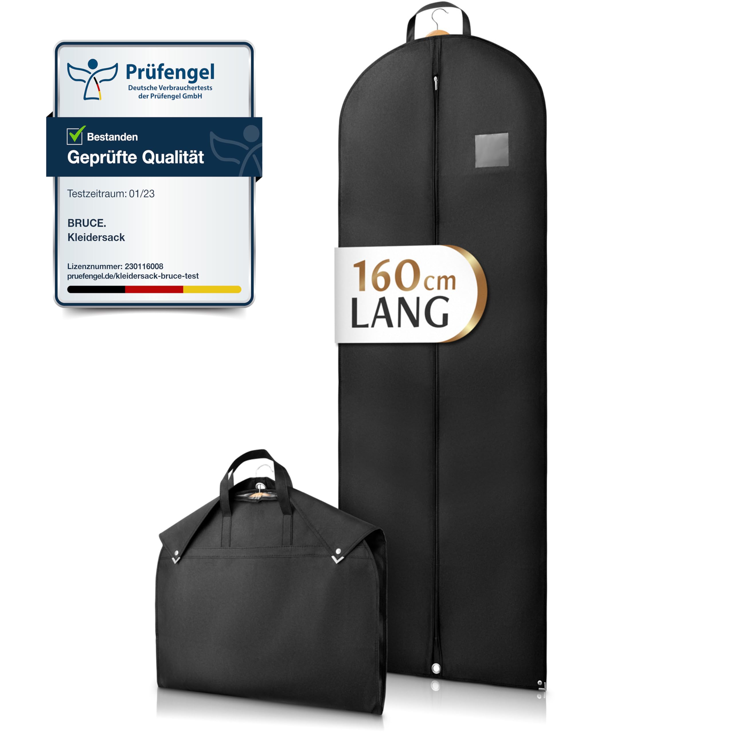 Bruce.® Premium Garment Bags 160x60cm, Breathable Clothes Covers for Coats, Jackets, Dresses & Suits, Durable Travel Suit Carrier Bag, Moth-Proof Suit Protector for Wardrobe Storage — image 1