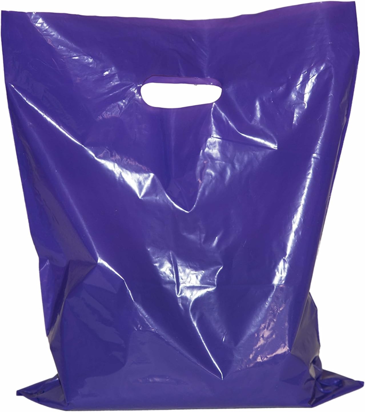 Merchandise bags: 200 small glossy purple merchandise bags, retail shopping bags with handles (die-cut), 9" x 12" perfect for small shops and stores, trade shows, garage sales,events